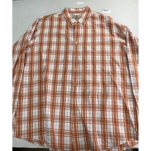 L.L.‎ shirt Men's size XL orange/white button-down long-sleeve